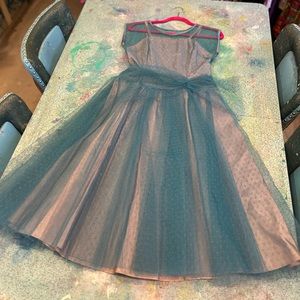 Mid Century Blue Bird Dress